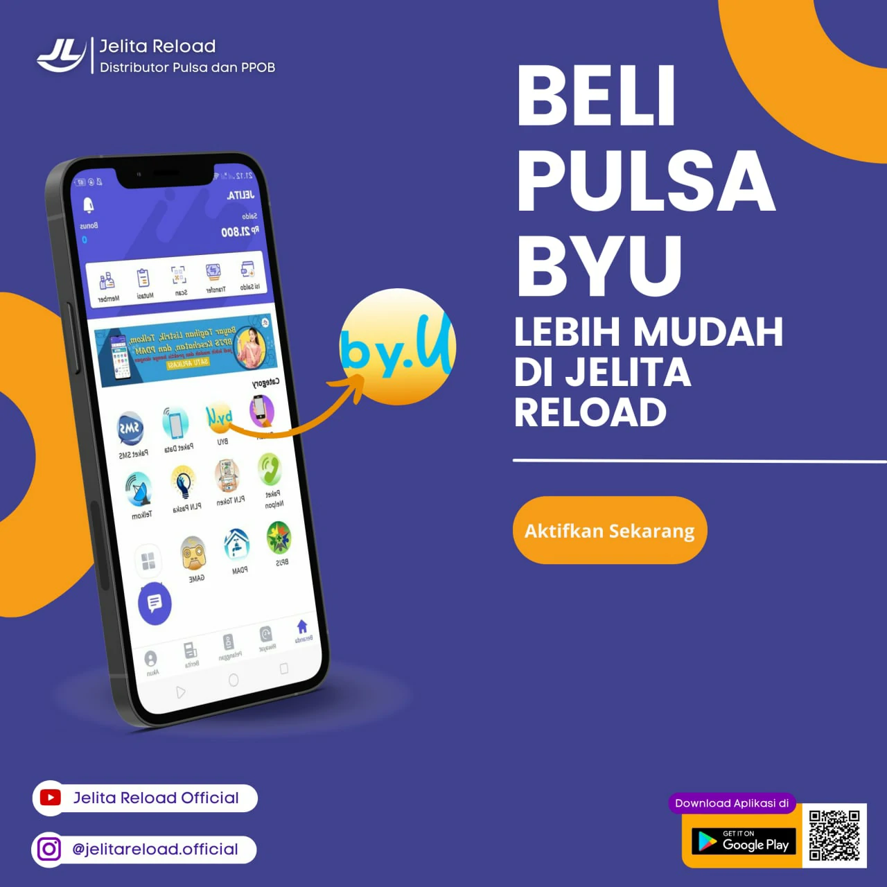 Beli Pulsa ByU Lebih Mudah di Jelita Reload