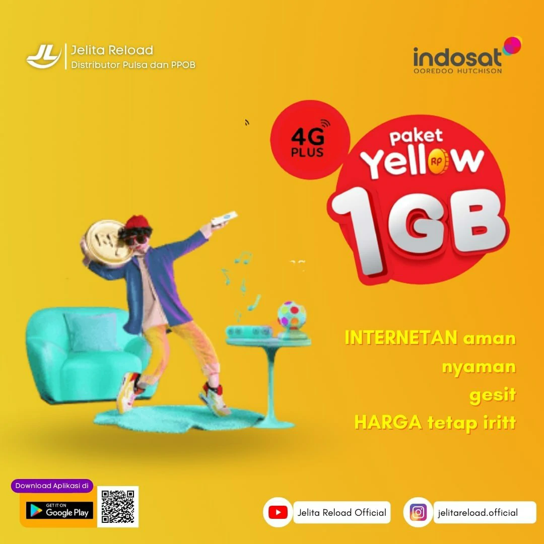 Indosat Yellow 1GB Murah di Jelita Reload